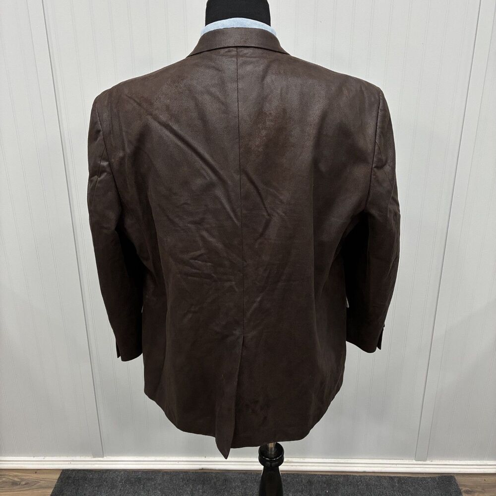 Lauren Ralph Lauren 50R Brown Faux Leather 2-Button Single-Vent Sports Coat - Picture 3 of 8